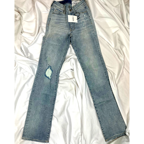 LNDN Landon Denim High Rise Straight Leg Distressed Jeans 27" Waist - Picture 5 of 16